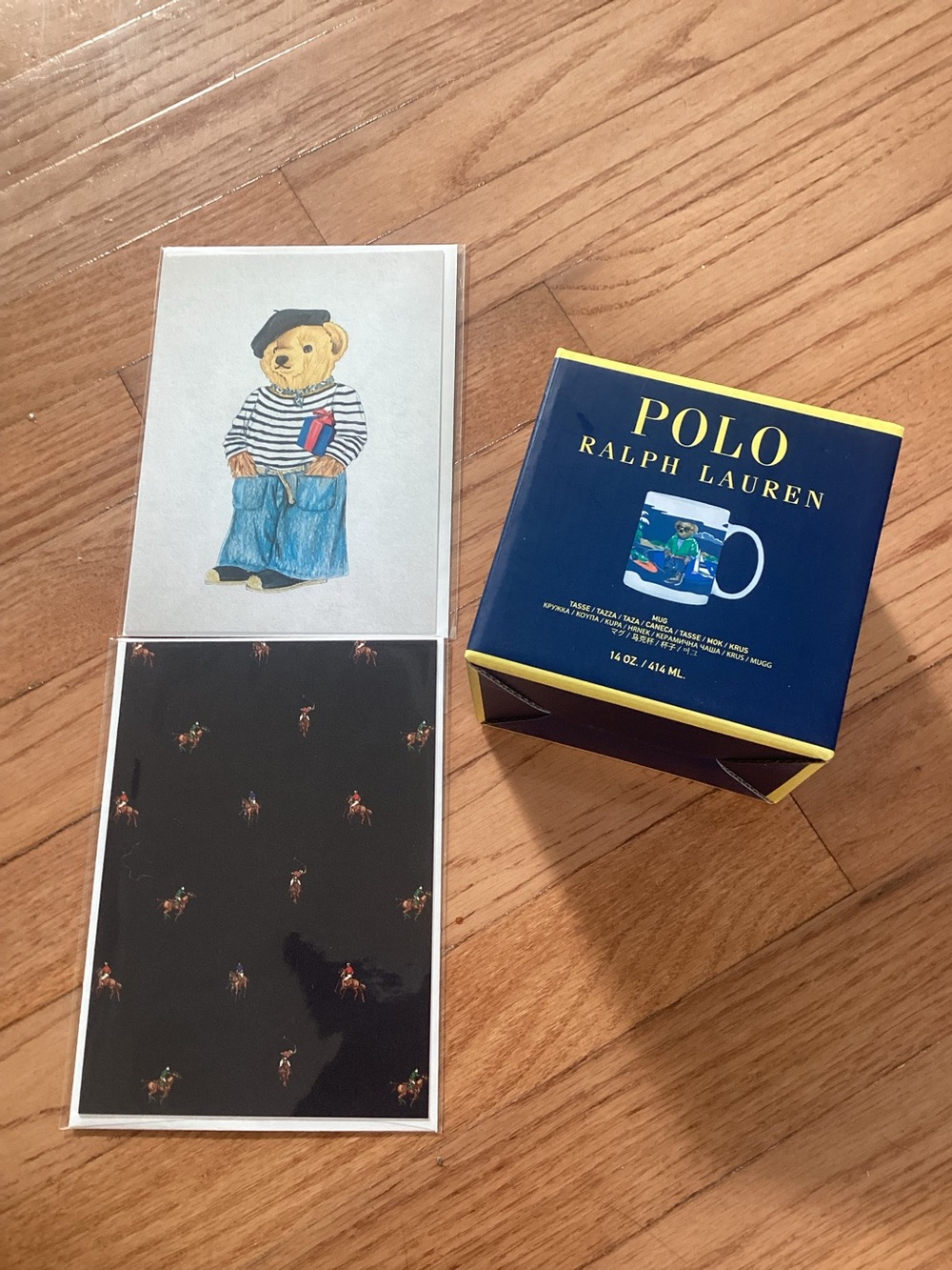 Polo Ralph Lauren Unisex Beach Polo Bear Coffee/ Tea Mug Blue 14 OZ New/ 1 card
